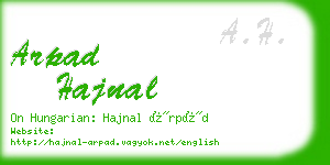 arpad hajnal business card